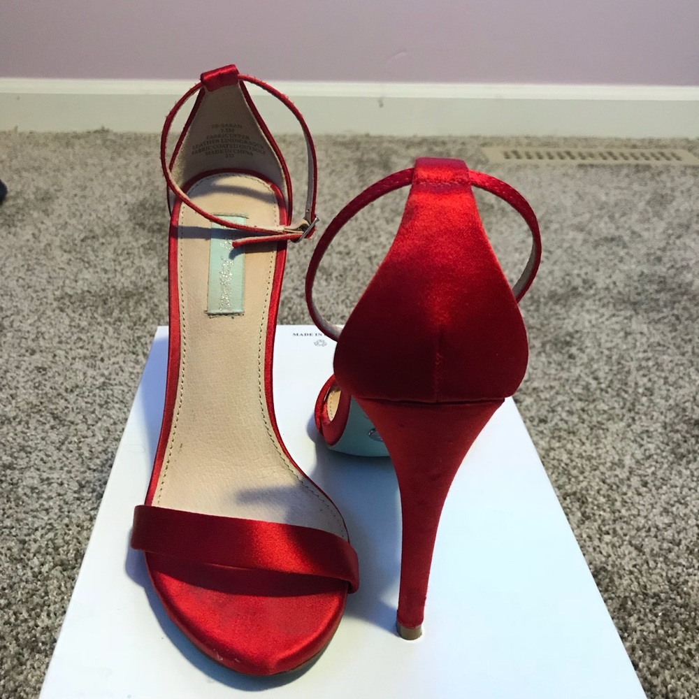 Red silky heels